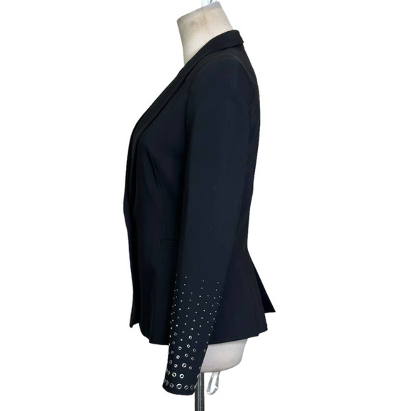 ZARA black studded sleeves one button tuxedo jacket size Small - Picture 9 of 13